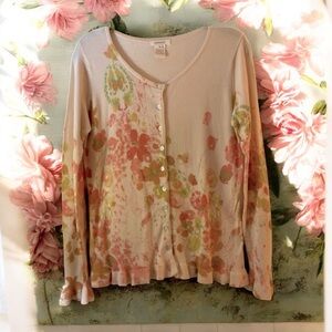 NEW Vtg Sundance~Art & Imagination Cotton Cardigan~ Peachy-Pink~ size Small